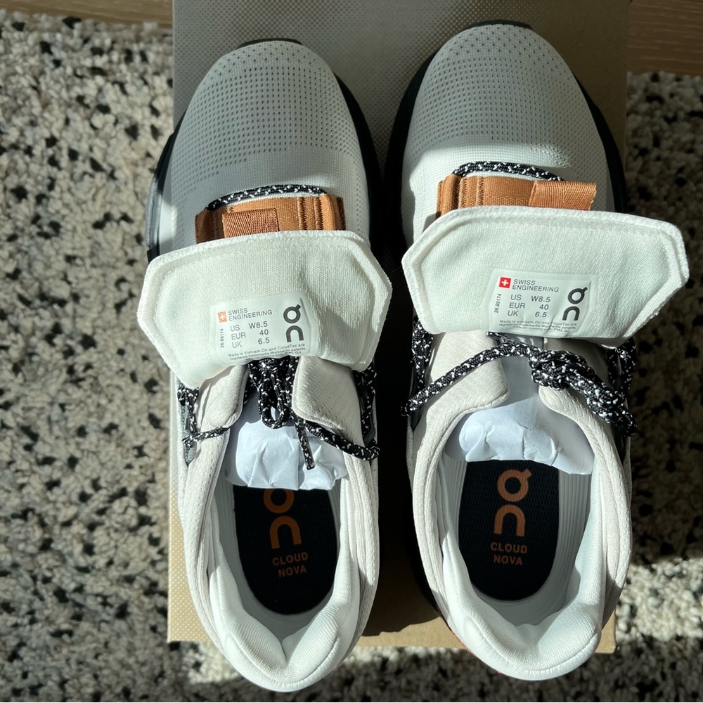 ON Running Couldnova Women Shoes Size 8.5 White Pecan - Picture 10 of 13